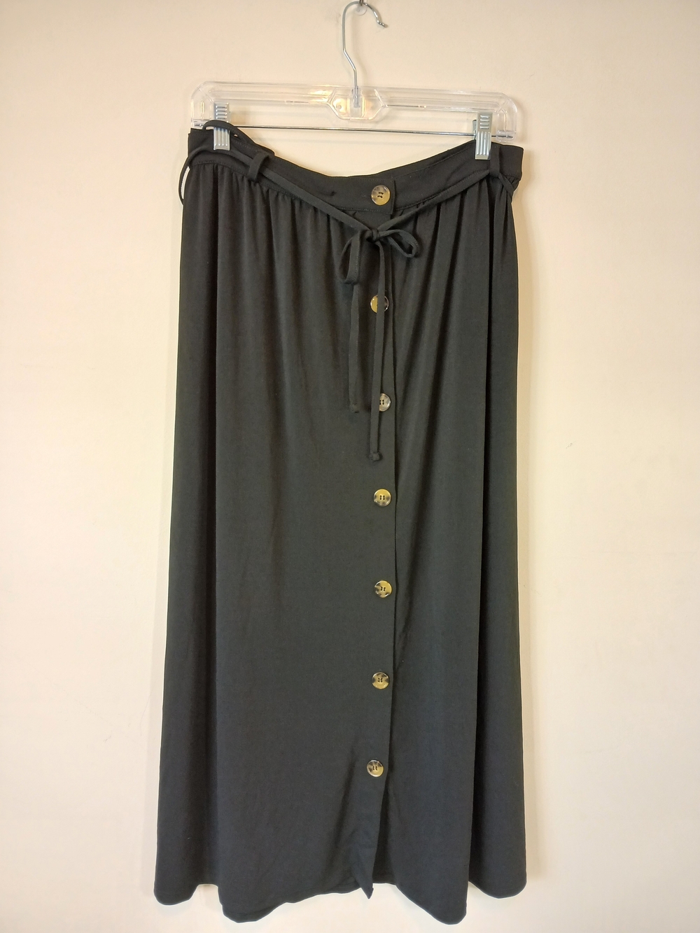 A198. Terra & Sky Button Front Midi Skirt Black 2X NWT - Picture 3 of 7